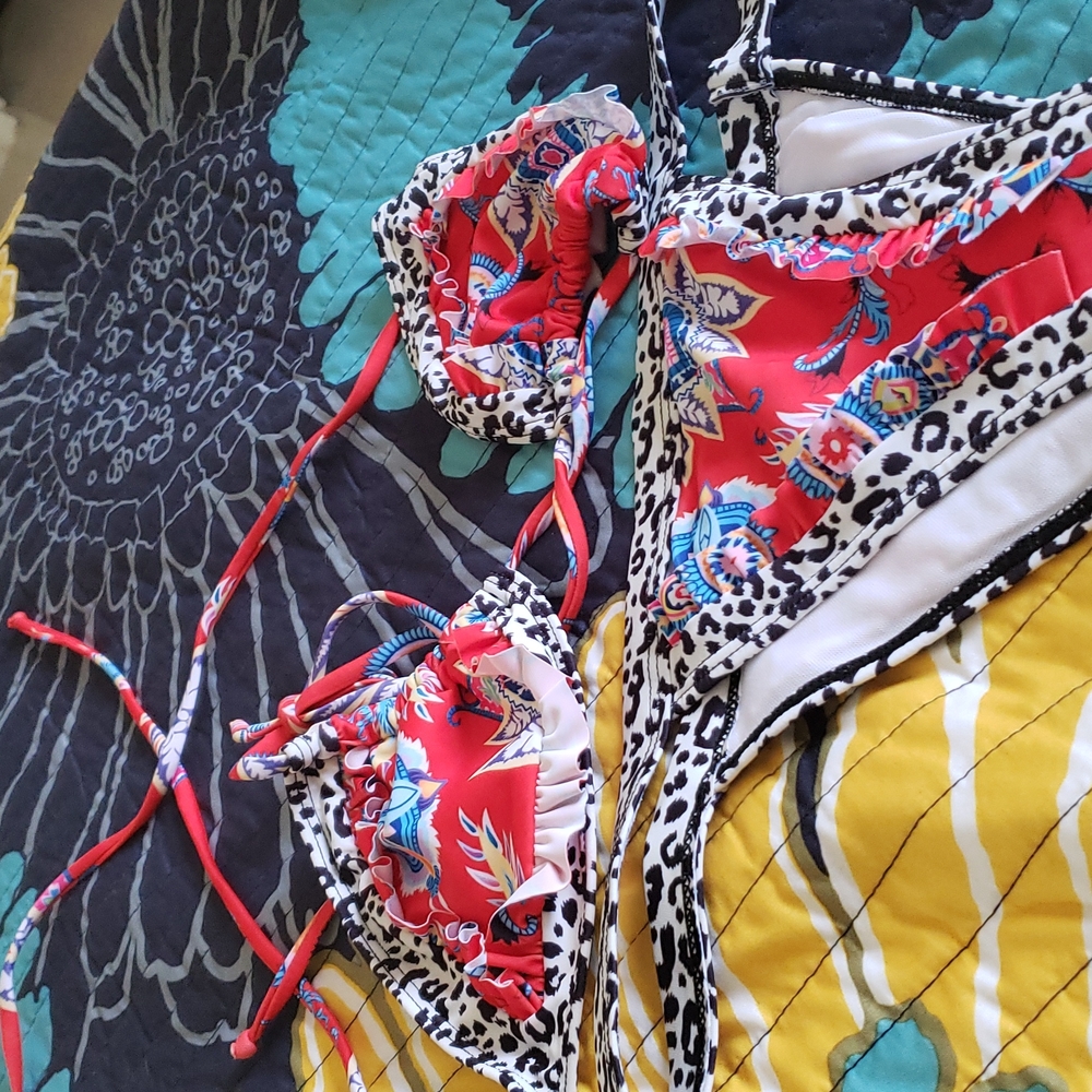 Colirful bikini.